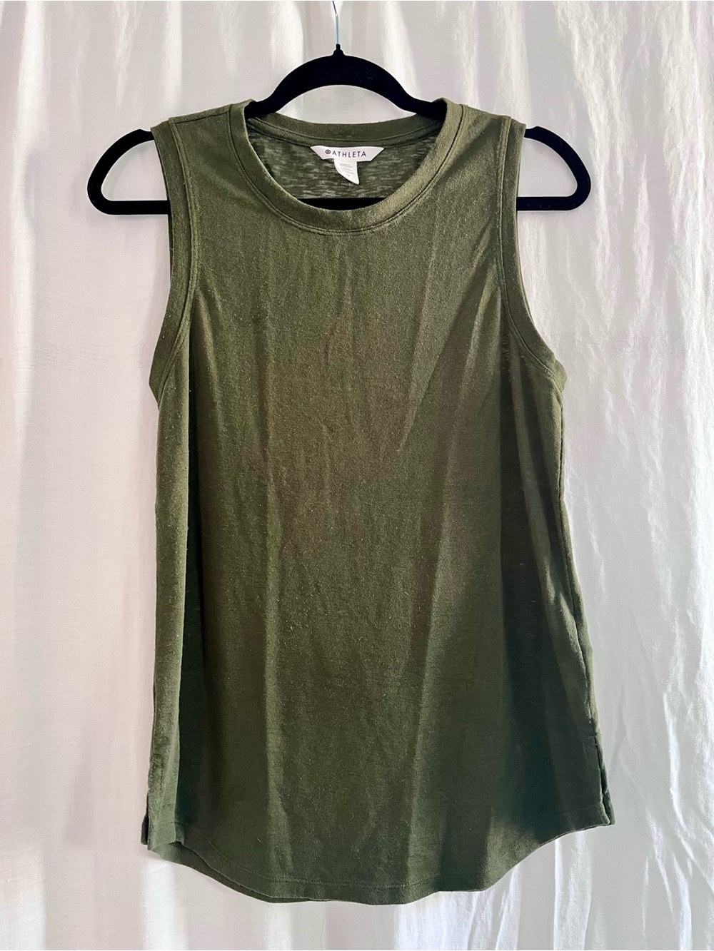 Athleta Olive Muscle Tee Tank Top